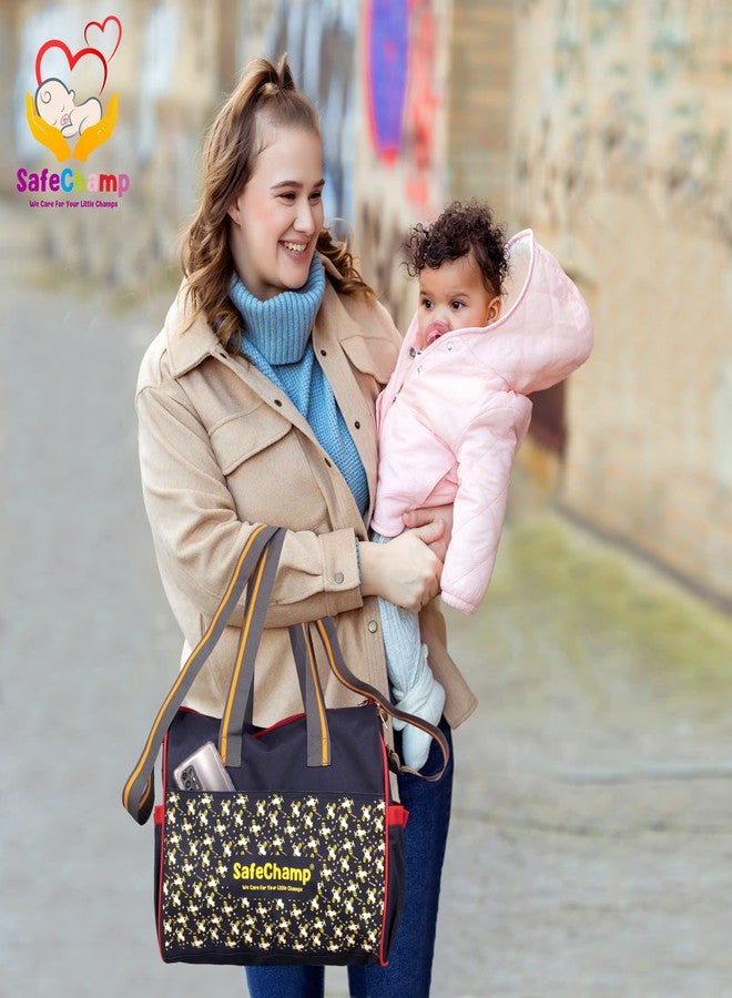 SafeChamp حقيبة حفاضات متعددة الأغراض من SafeChamp Chick Chick، تُستخدم أيضًا كحقيبة للأمهات (أزرق داكن) - Image 2